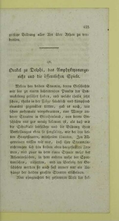 42. Orakel zu Delphi, das Amphyktyonengericht und die öffentlichen Spiele