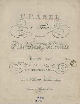 IV trios pour la flute, violon et violoncelle : oeuvre XVI