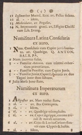 Numismata Imperatorum ex auro