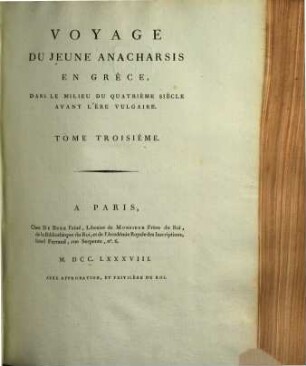Voyage Du Jeune Anacharsis En Grèce : Dans Le Milieu Du Quatrième Siècle Avant L'Ère Vulgaire, 3