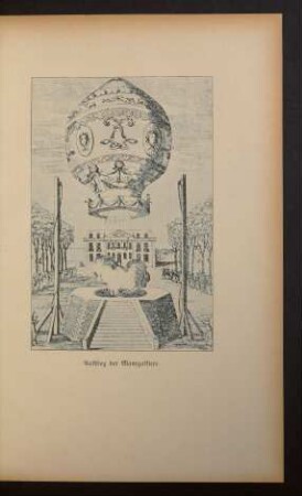 Tafel: Aufstieg der Montgolfiere.