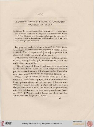 Arguments nouveaux à l'appui des principales conjectures de l'auteur