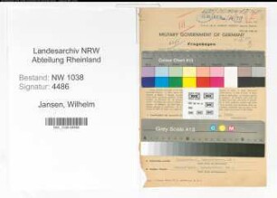 Entnazifizierung Wilhelm Jansen , geb. 19.05.1896 (Angestellter)