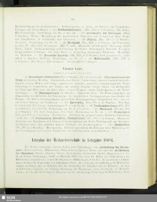 Lehrplan der Werkmeisterschule im Lehrjahre 1880/81