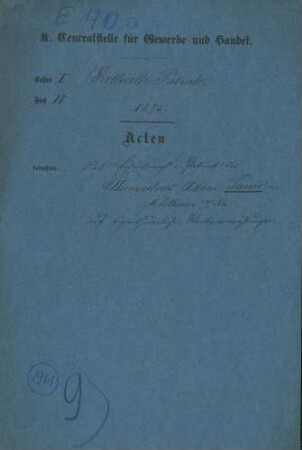 Patent des Uhrmachers Adam Sauer in Mühlheim am Rhein auf eigentümliche Weckervorrichtungen