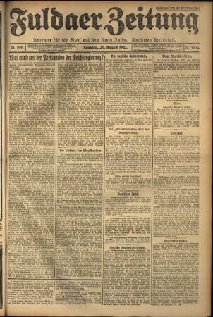 Erste Ausgabe vom Sonntag, den 30. August 1925.