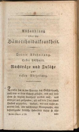 Erster Abschnitt. Nachträge und Zusätze zur ersten Abtheilung.