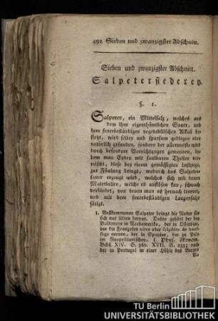 Sieben und zwanzigster Abschnitt. Salpetersiederey