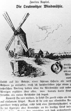 Dresden-Leutewitz. Leutewitzer Windmühle, Illustration aus: Der Windmüller von Leutewitz von Arno Hock, 1918