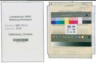 Entnazifizierung Christine Dattenberg , geb. 28.04.1907 (Bankangestellter)
