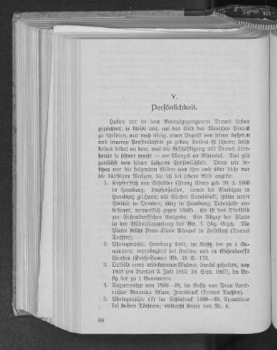 V. Persönlichkeit.