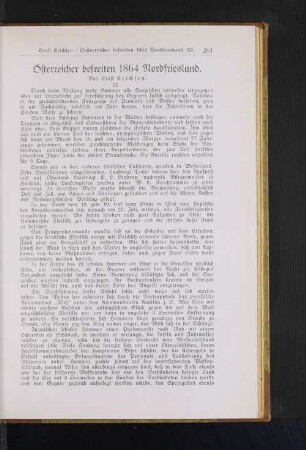 Österreicher befreiten 1864 Nordfriesland. Von Ernst Erichsen. III