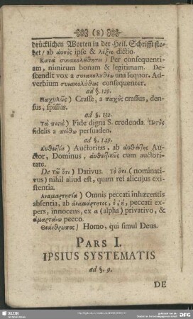 Pars I. Ipsius Systematis