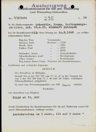 Schoettle, Franz