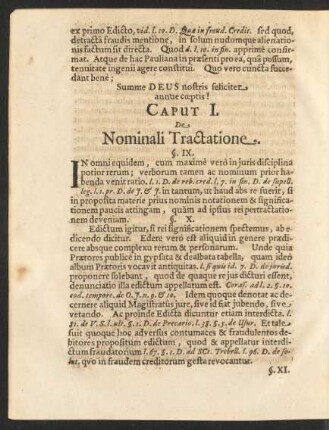 Caput I. De Nominali Tractatione.