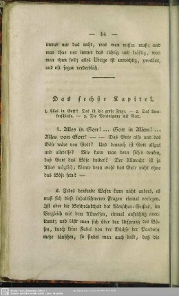 Das sechste Kapitel