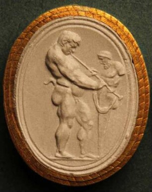 Ein Faun vor einer Herme des Pans (Daktyliothek, Supplement)