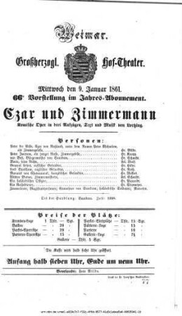 Czar und Zimmermann