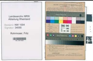 Entnazifizierung Fritz Rohrmoser , geb. 03.07.1904 (Schlosser)
