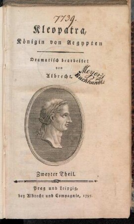 2: Kleopatra, Königin von Aegypten. Zweyter Theil