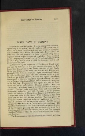 Early Days in Bombay.