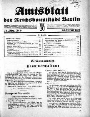 1937,9: Nr. 9, 28. Februar 1937