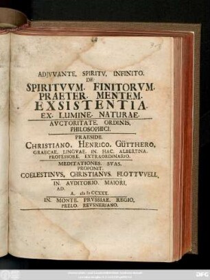 Adjvvante. Spiritv. Infinito. De. Spiritvvm. Finitorvm. Praeter. Mentem. Exsistentia. Ex. Lvmine. Natvrae.