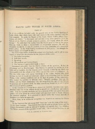 Native Land Tenure In South Africa.