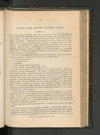 Native Land Tenure In South Africa.