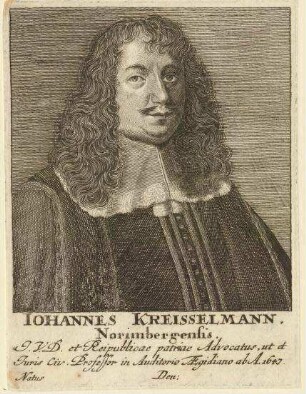 Johann Kreisselmann, Nürnberger, Dr. utr. jur., Advokat und Professor am Aegidianum