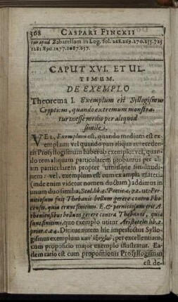 Caput XVI. De Exemplo