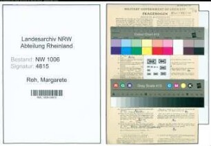 Entnazifizierung Margarete Reh , geb. 12.01.1902 ()