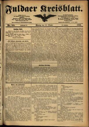 Ausgabe vom Montag, den 12. Oktober 1908.
