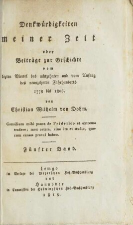 Fünfter Band: [...]
