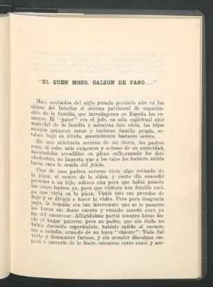 "El buen mozo, calzón de paño..."