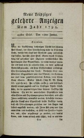 49stes Stück. Den 18ten Junius.