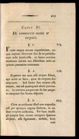 Caput XI. De commercio mentis et corporis