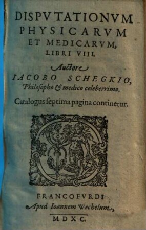 Dispvtationvm Physicarvm Et Medicarvm, Libri VIII