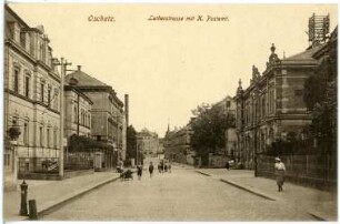 Oschatz. Lutherstraße mit Post