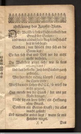 Erklärung des Kupfer-Blats.