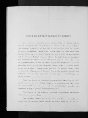 Bericht der persönlich haftenden Gesellschafter.
