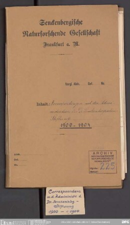 Beziehungen zur Dr. Senckenbergischen Stiftung