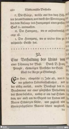 Eine Verhaltung des Urins von einer Lähmung der Blase