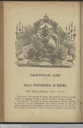 Capitolo LIII. Della pasticcieria di cucina