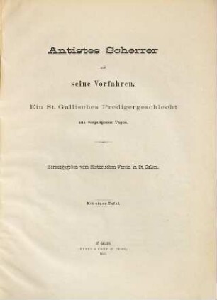 Antistes Scherrer und seine Vorfahren