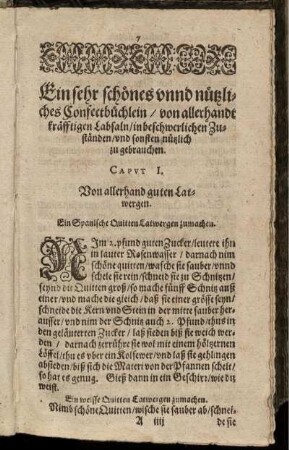 Caput I. Von allerhand guten Latwergen