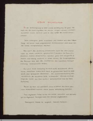 Über Dichtung : [SW XVII: keine Sigle]; [SW XVII, S. 68-70/125]