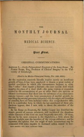 The Monthly journal of medical science. 9. 1854