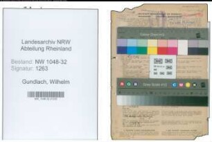 Entnazifizierung Wilhelm Gundlach , geb. 23.04.1894 (Beamter)