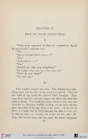 Chapter VI: True vs. false competition